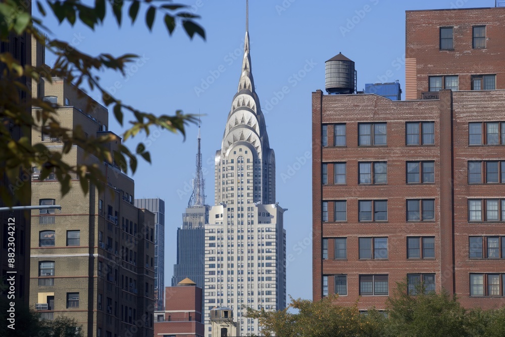 Fototapeta premium Urbskyline with art deco tower