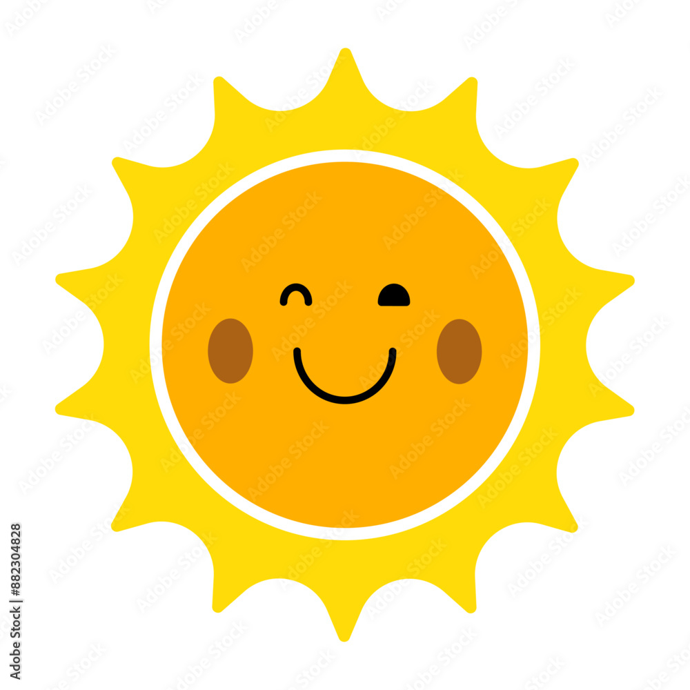 The sun is winking. Winking sun symbol. Cute sun element. Smiling sun. Easy editable vector design The sun is winking. Winking sun symbol. Cute sun element. Smiling sun. Easy editable vector design