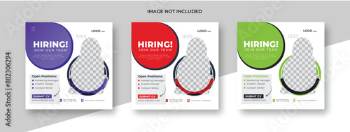 We are hiring job vacancy Flyer social media post banner design template. We are hiring job vacancy square web banner design.