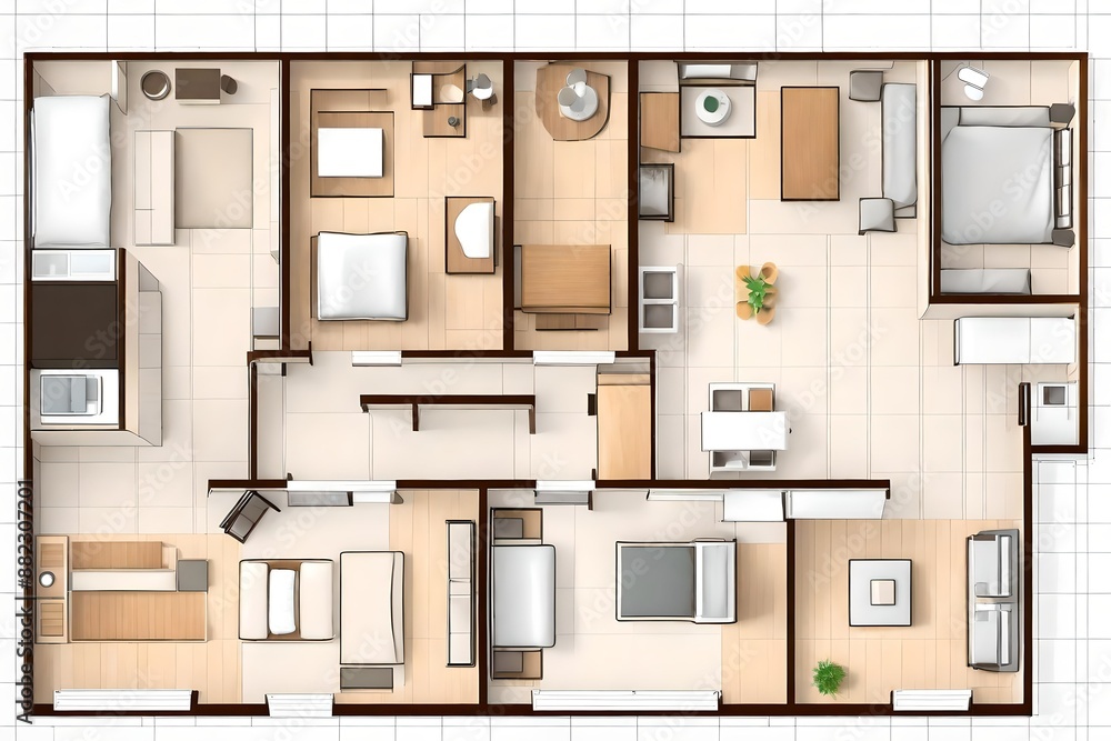 Set of furniture top view for apartments plan. The layout of the apartment design, technical drawing. Interior icon for bathrooms, living room, kitchen, bedroom, hallway. Set of furniture top view for apartments plan. The layout of the apartment design, technical drawing. Interior icon for bathrooms, living room, kitchen, bedroom, hallway.