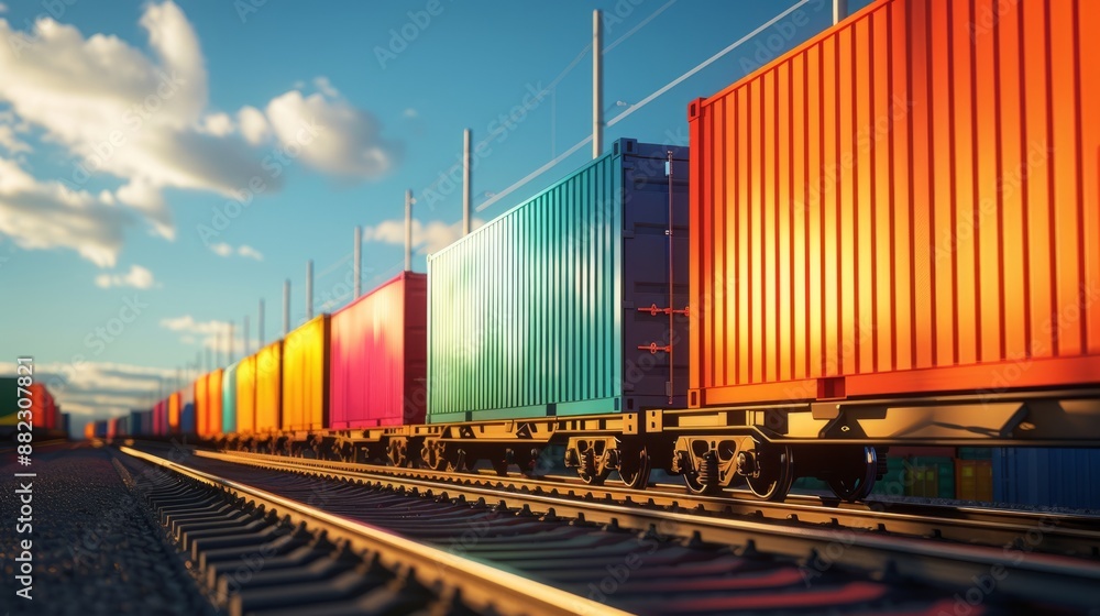Colorful stationary cargo containers Colorful stationary cargo containers