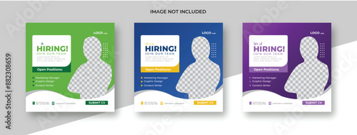 We are hiring job vacancy Flyer social media post banner design template. We are hiring job vacancy square web banner design..