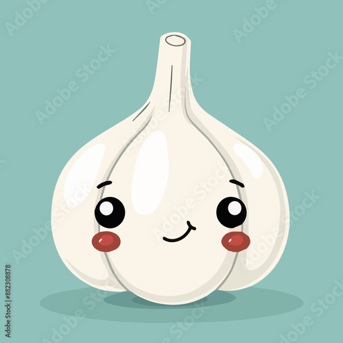 Cute Cartoon Garlic Food Ch...