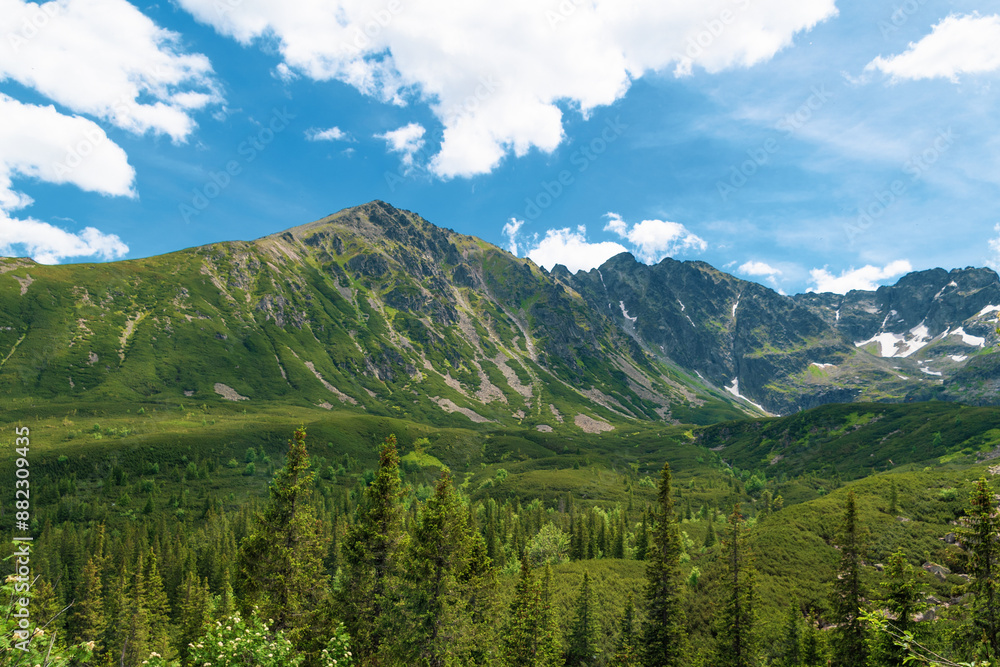 Beautiful summer landscape in the Tatra Mountains. A trip to Hala Gasienicowa. Beautiful summer landscape in the Tatra Mountains. A trip to Hala Gasienicowa.