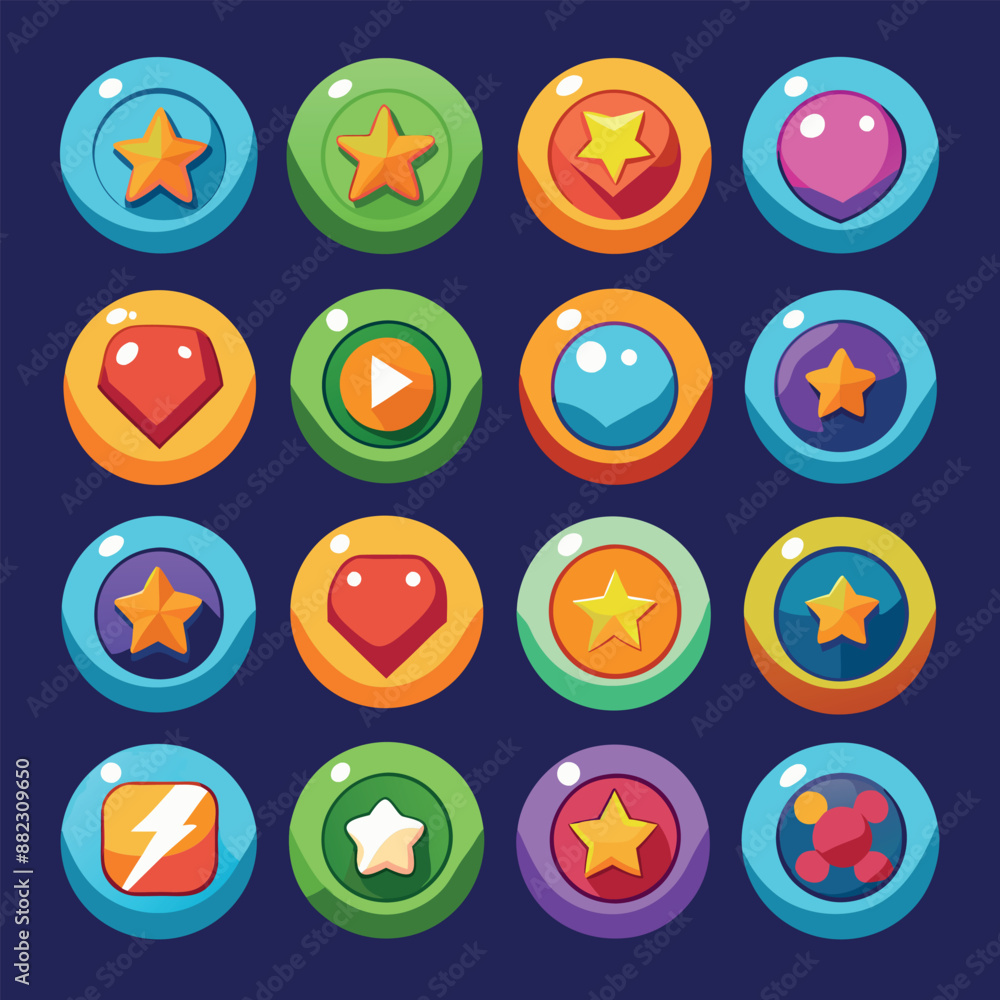 20 distinct buttons in a mobile game set 20 distinct buttons in a mobile game set