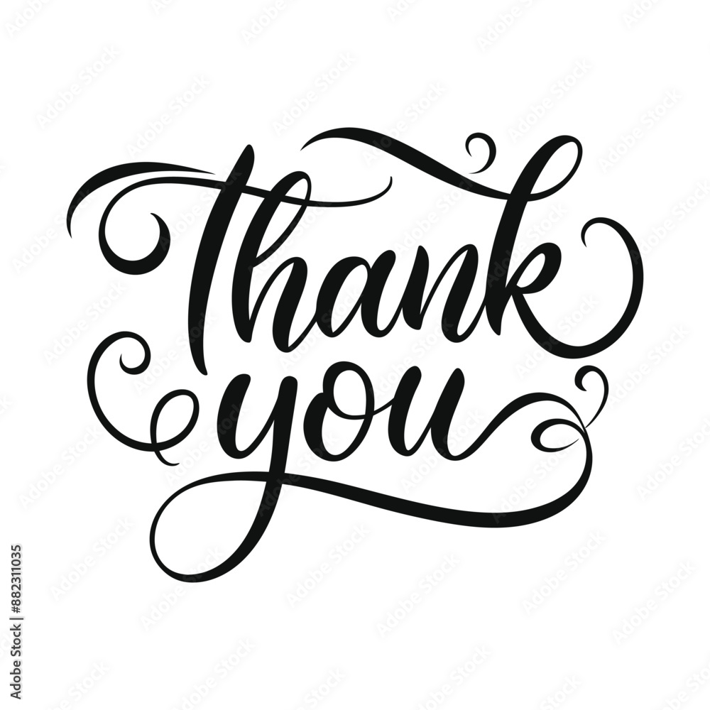 Obraz premium Thank you background with black lettering vector illustration