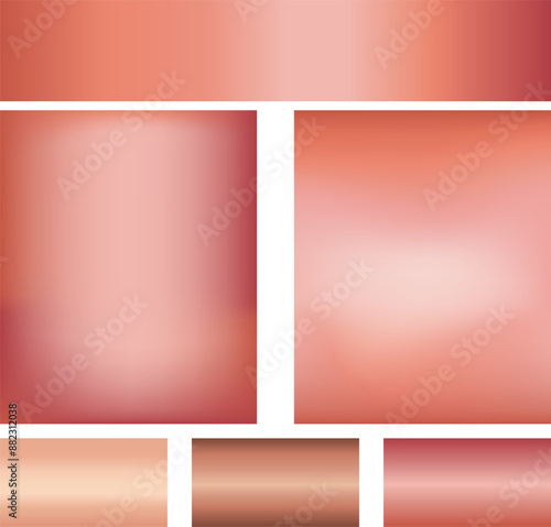 rose gold gradients collection. a set of rose-gold, pink gradient backgrounds with smooth transitions, perfect for versatile design projects or digital art.
