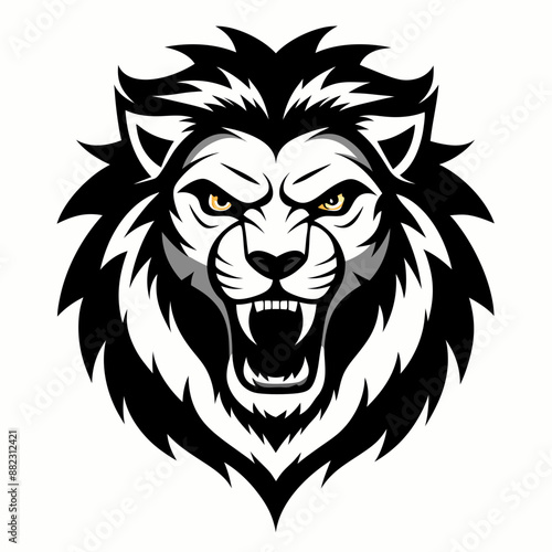 Modern lion angry head vector