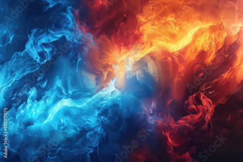 Blue and Red Elemental Intertwine