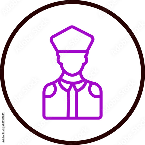 Police Vector Line Purple Circle Black