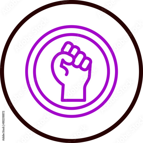 Black Lives Matter Vector Line Purple Circle Black