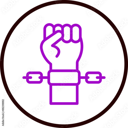 Slave Vector Line Purple Circle Black