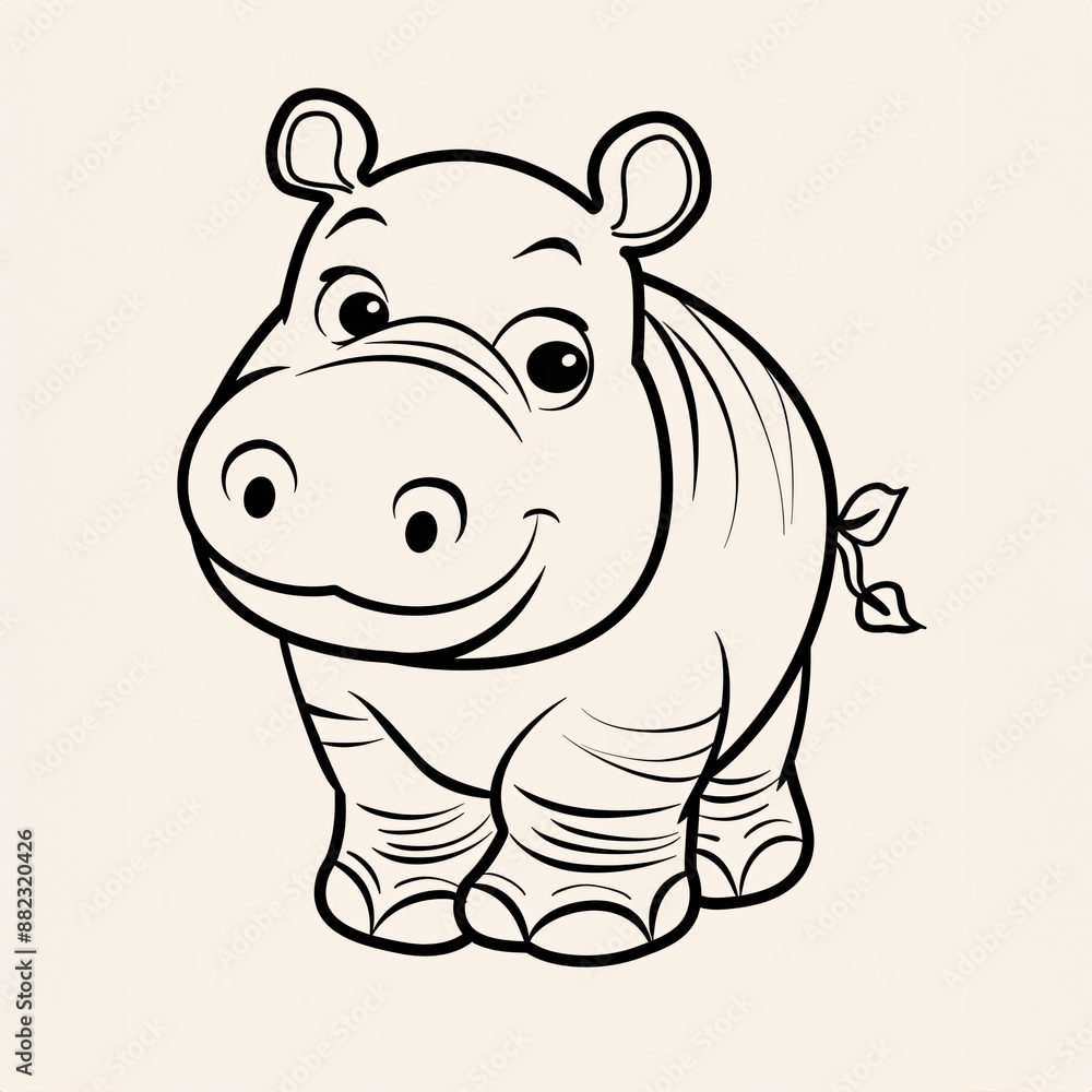 Fototapeta premium Hippo - A Cartoon Of A Hippo
