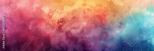 Abstract Watercolor Galaxy - A vibrant and colorful abstract watercolor painting depicting a galaxy. The colors blend seamlessly, creating a dreamy and imaginative atmosphere. - A vibrant and colorful