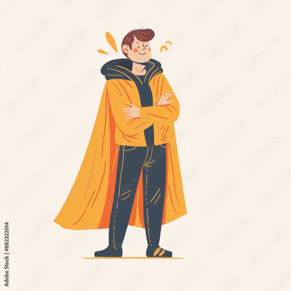 A Parent Wearing A Cape Like A Superhero - A Cartoon Of A Man Wearing A Yellow Cape A Parent Wearing A Cape Like A Superhero - A Cartoon Of A Man Wearing A Yellow Cape