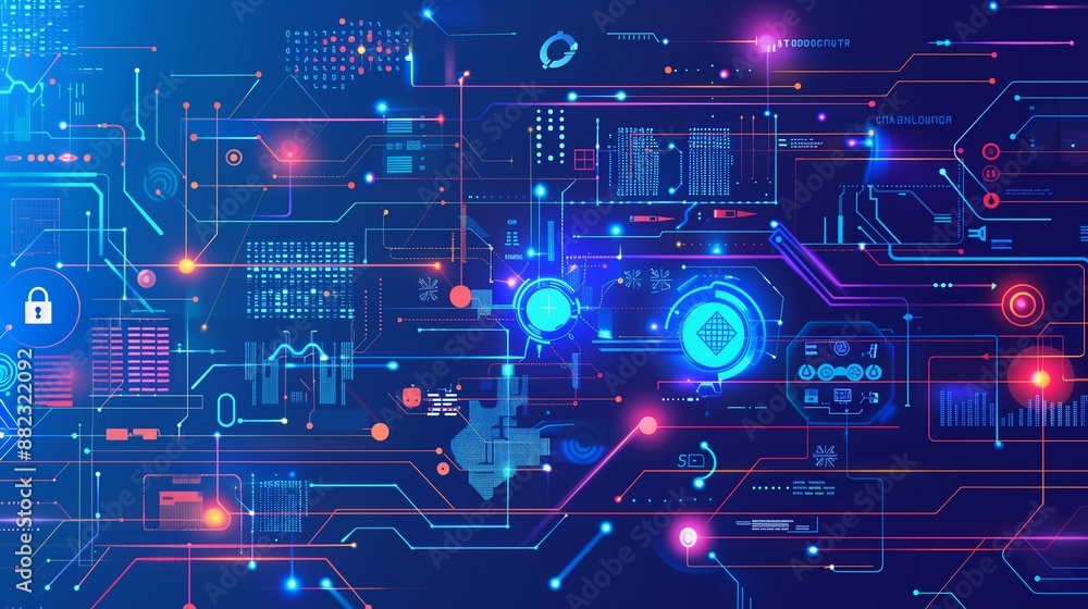 High technology symbols, flat, background screen, | ハイテク シンボル、フラット、背景画面 High technology symbols, flat, background screen, | ハイテク シンボル、フラット、背景画面