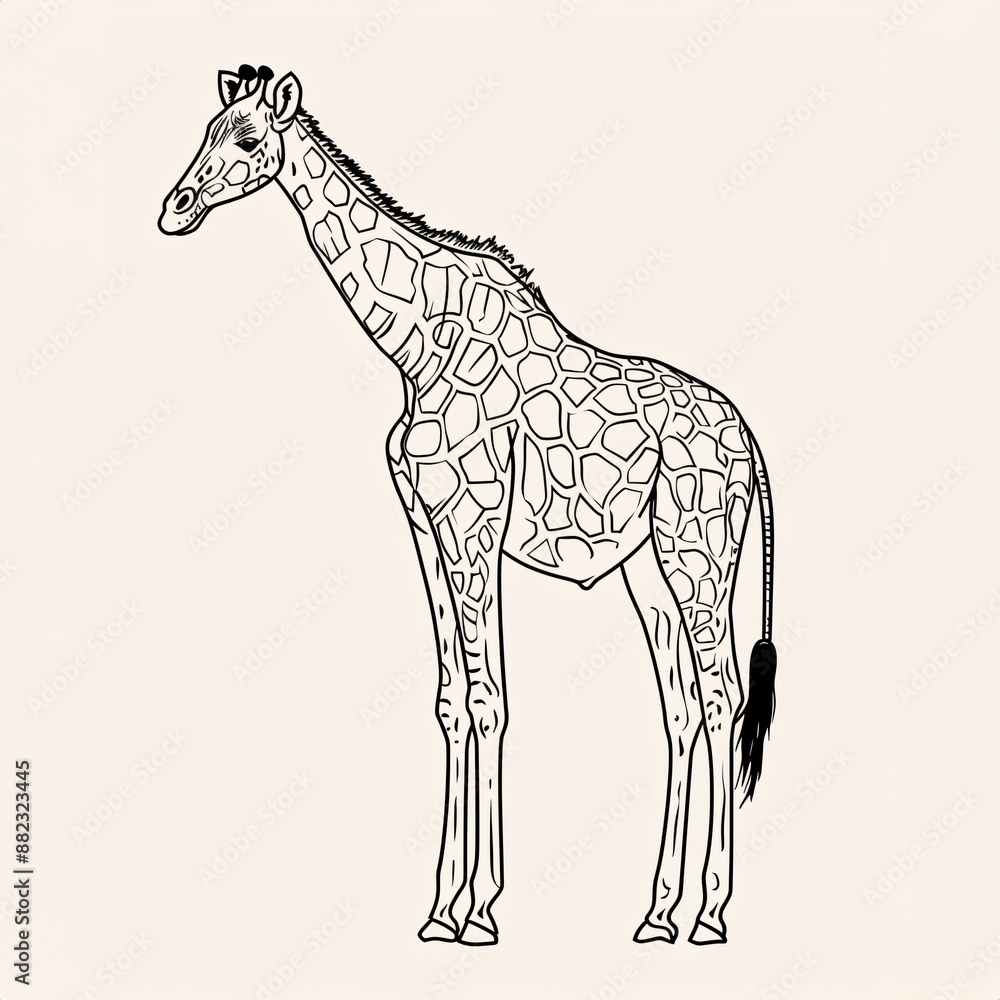 Fototapeta premium Giraffe - A Giraffe With Long Neck