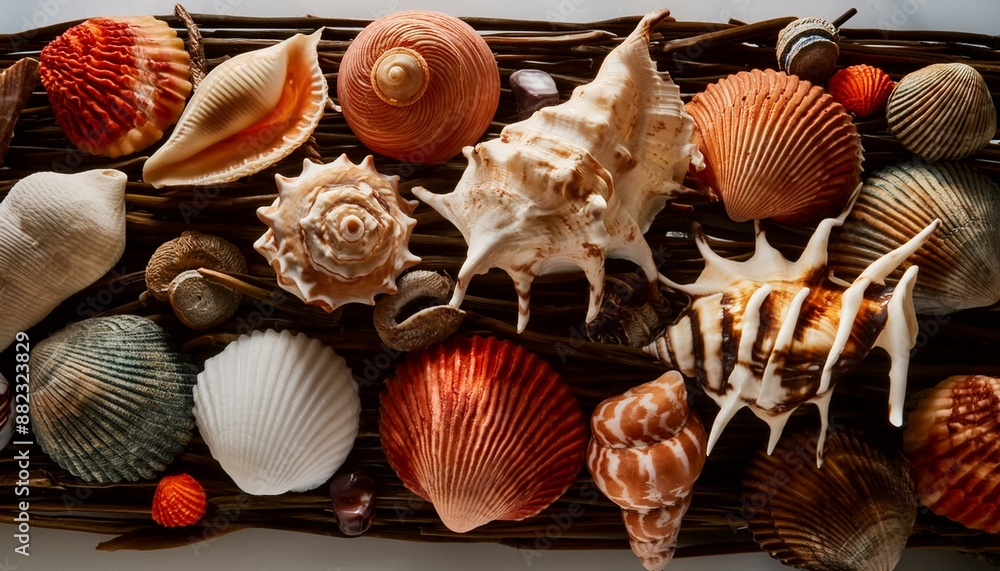 Set of sea shells, isolated on white background Set of sea shells, isolated on white background