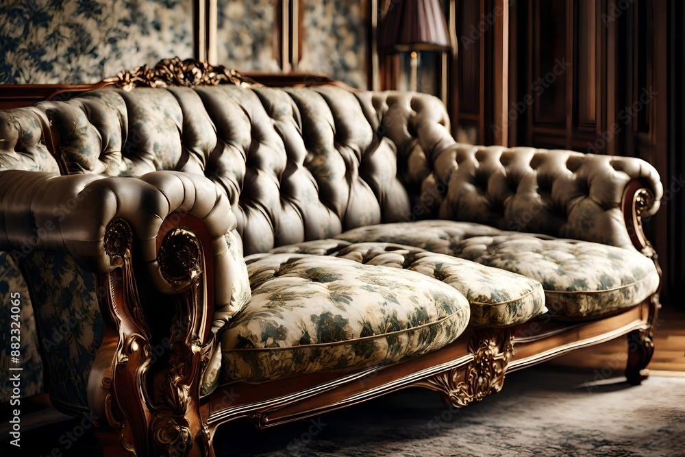 Obraz premium Detail of classic furniture sofa in living room.