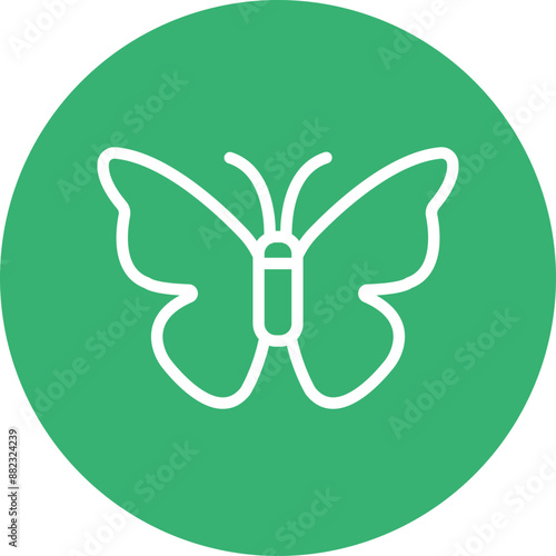 Butterfly Vector Line White Circles Multicolors