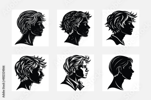 Vector monochrome set for human
