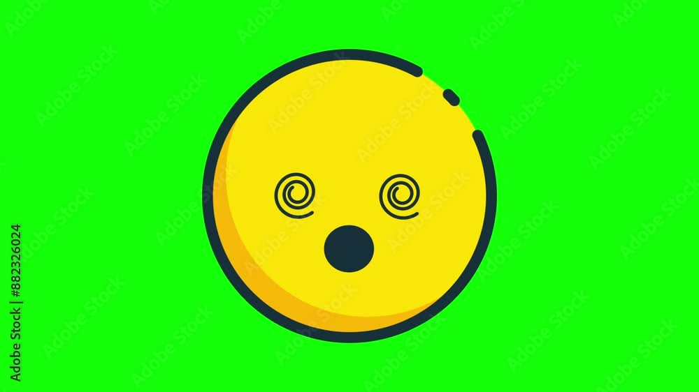 2D emoji face with crossed-out eyes animated icon. 4K animated icon on green screen background. Loop. 2D emoji face with crossed-out eyes animated icon. 4K animated icon on green screen background. Loop.