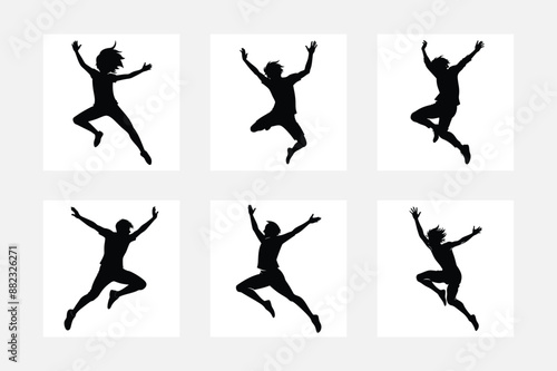 set of silhouettes of sprinter runner with different poses, gestures. isolated on white background. vector illustration.