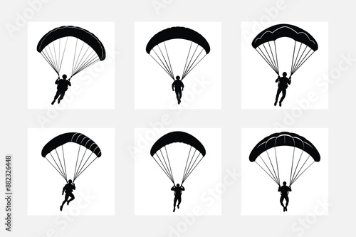Skydiving icon vector art design set