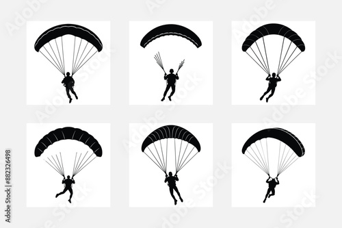 Skydiving icon vector art design set