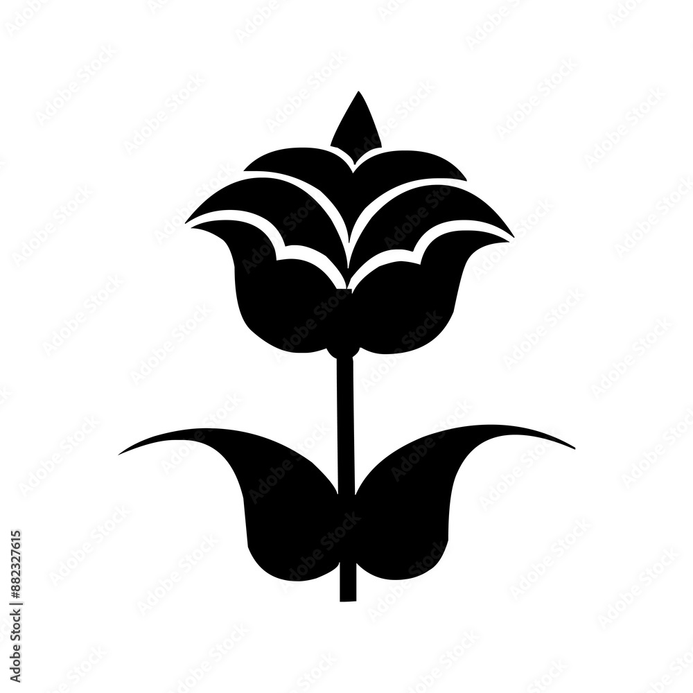 Flower icon. Flower silhouette Flower icon. Flower silhouette