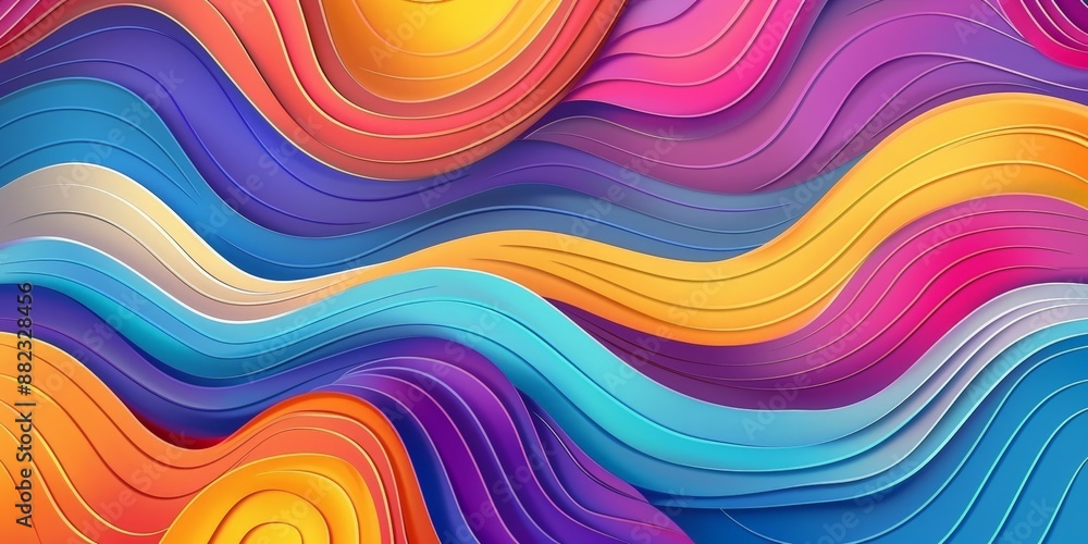 Colorful Abstract Wavy Lines Background With Vibrant Hues Colorful Abstract Wavy Lines Background With Vibrant Hues