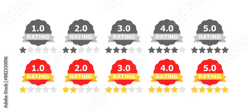 Star rating icons. Flat style. Vector icons.