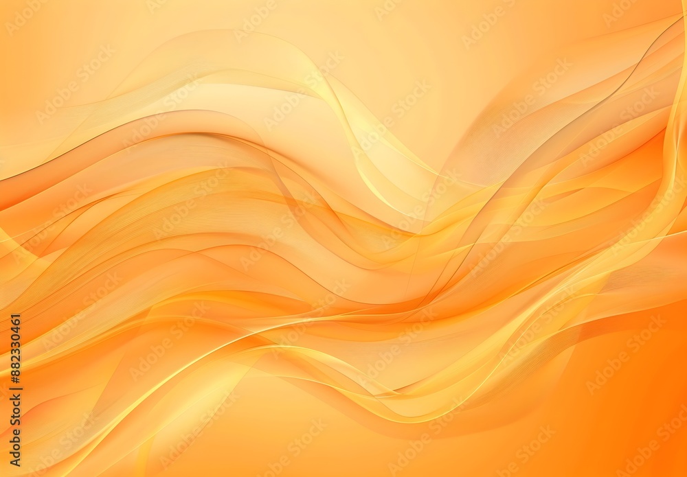 A soft orange background with gentle waves and curves, creating an elegant abstract design. The warm golden yellow background color adds warmth to the overall composition A soft orange background with gentle waves and curves, creating an elegant abstract design. The warm golden yellow background color adds warmth to the overall composition