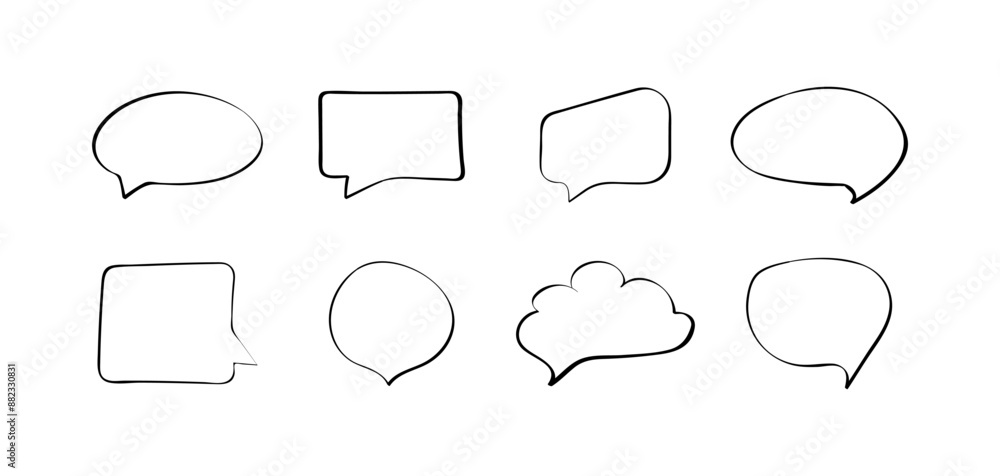 Message bubble set icons. Linear style. Vector icons. Message bubble set icons. Linear style. Vector icons.