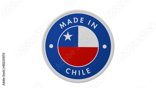 Made in Chile . Circle country flag product label round pinback button banner simple. Transparent backgound. 3d rendered with alpha channel. Round shape. Free Download Made in Chile . Circle country flag product label round pinback button banner simple. Transparent backgound. 3d rendered with alpha channel. Round shape. - GFXLoad