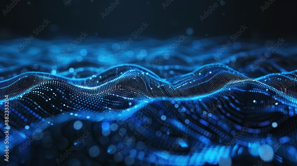 Abstract Blue Digital Wave Pattern Abstract Blue Digital Wave Pattern