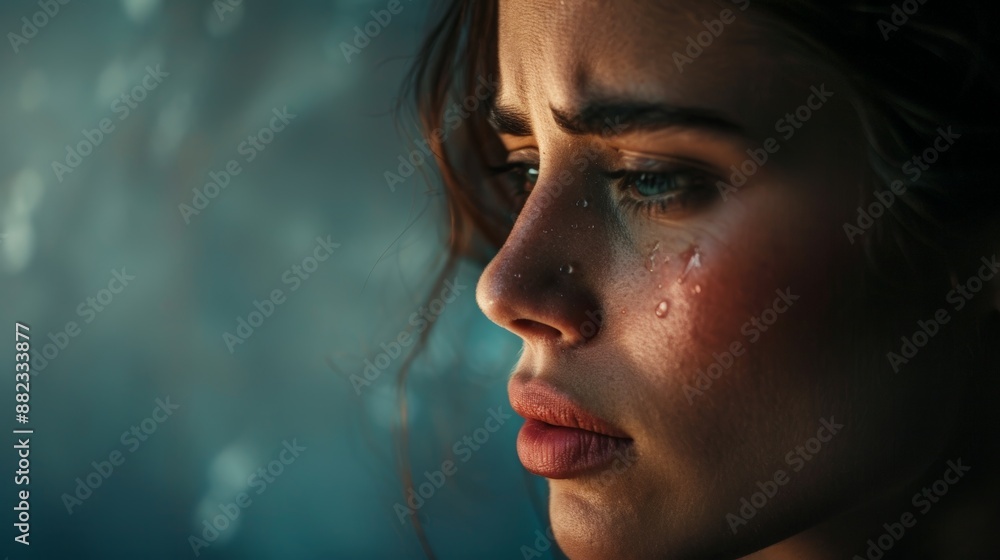 A single tear rolling down a cheek, a silent expression of a toothaches intensity A single tear rolling down a cheek, a silent expression of a toothaches intensity