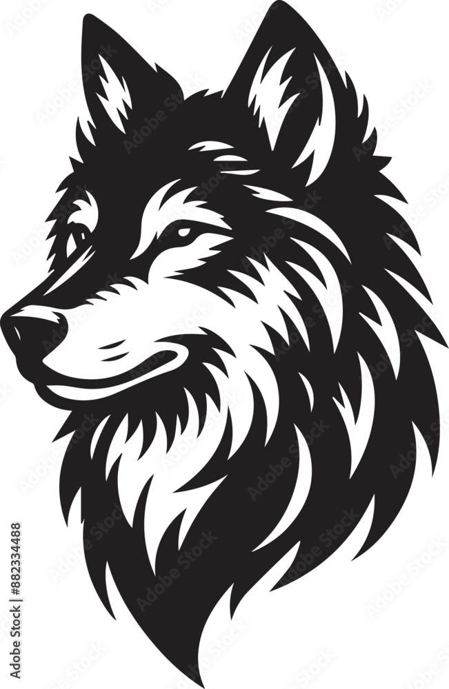 Naklejka premium wolf black art illustration 