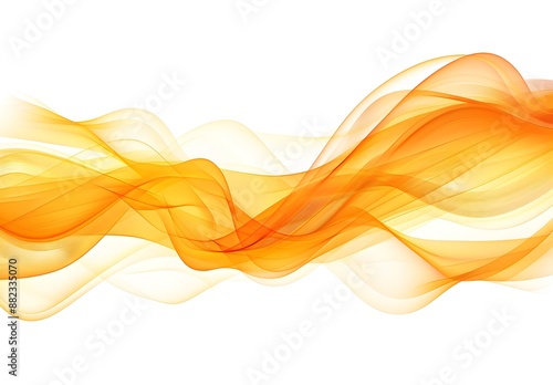 Sleek and elegant background vector with an orange gradient flowing wave design on a white background, featuring a yellow color scheme, soft lines and shapes, linear elegance © graphito