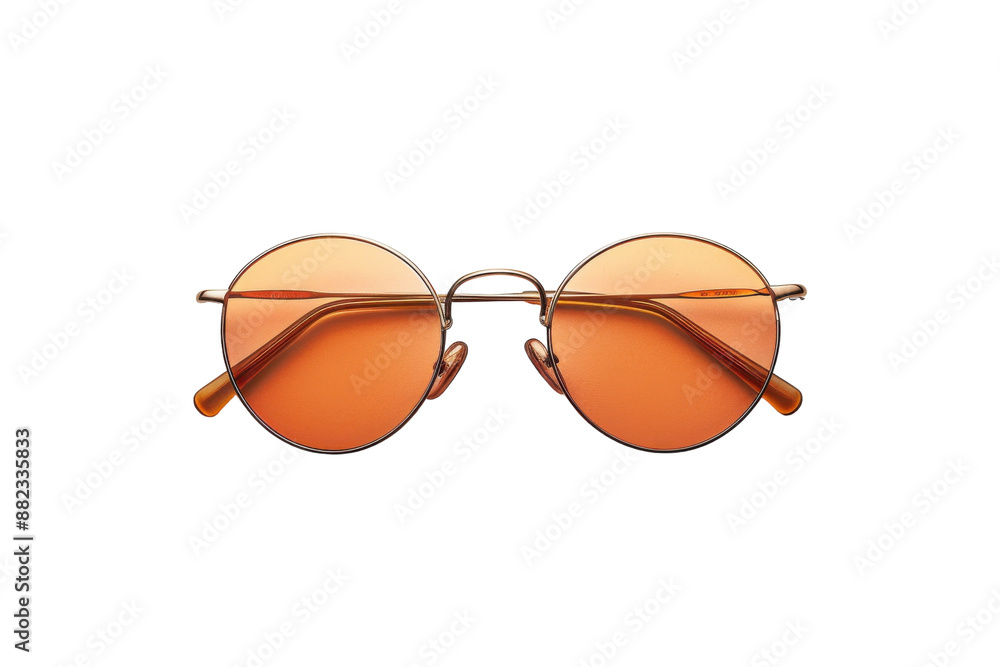 Stylish Oval Sunglasses with Thin Metal Frame Isolated on Transparent Background Stylish Oval Sunglasses with Thin Metal Frame Isolated on Transparent Background