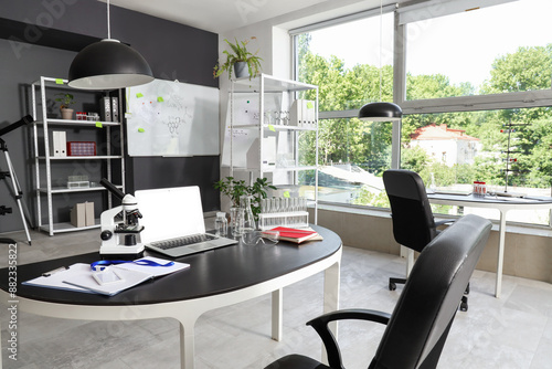 Interior of laboratory with...