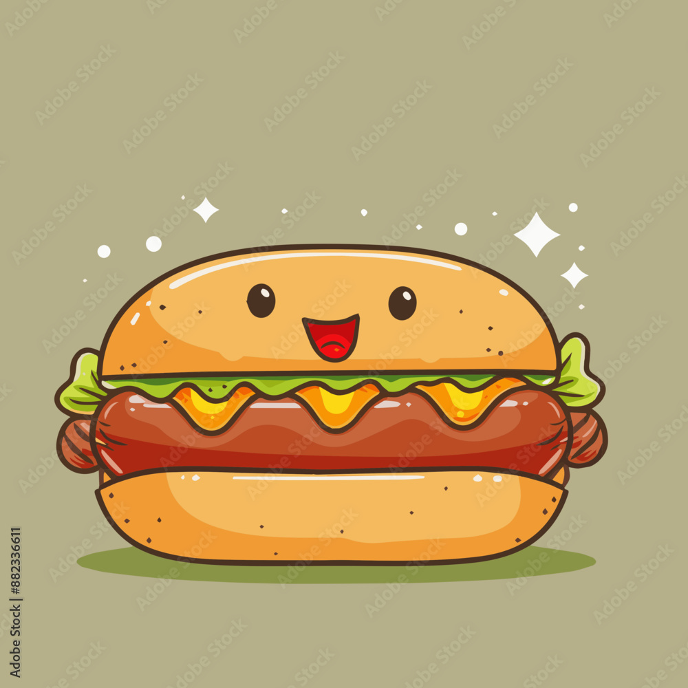 Cute Cartoon Hot Dog Food Character Cute Cartoon Hot Dog Food Character