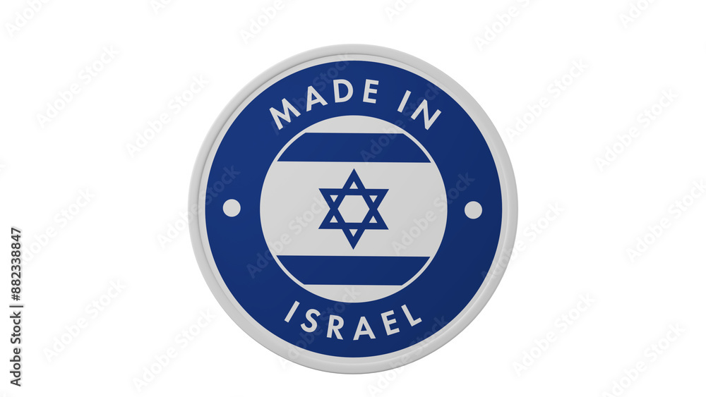 Made in Israel . Circle country flag product label round pinback button banner simple. Transparent backgound. 3d rendered with alpha channel. Round shape. Made in Israel . Circle country flag product label round pinback button banner simple. Transparent backgound. 3d rendered with alpha channel. Round shape.