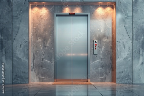 Obraz na płótnie elevator door with modern white wall
