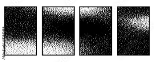 Set of 4 Abstract black and white pattern. For use in graphics. Minimalist illustration for printing on wall decorations