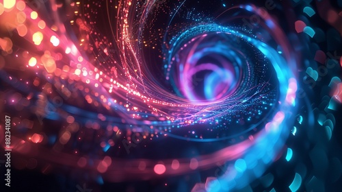 Abstract 3D background with colorful swirl