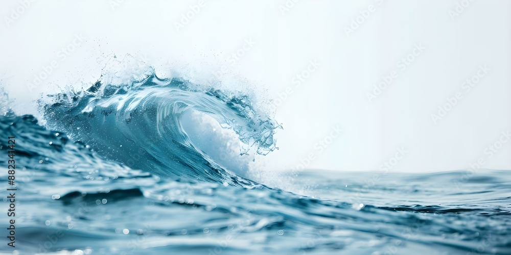 Blue ocean waves splashing in a wavelike pattern on a white background. Concept Ocean Waves, Blue, Splash, Wavelike Pattern Blue ocean waves splashing in a wavelike pattern on a white background. Concept Ocean Waves, Blue, Splash, Wavelike Pattern