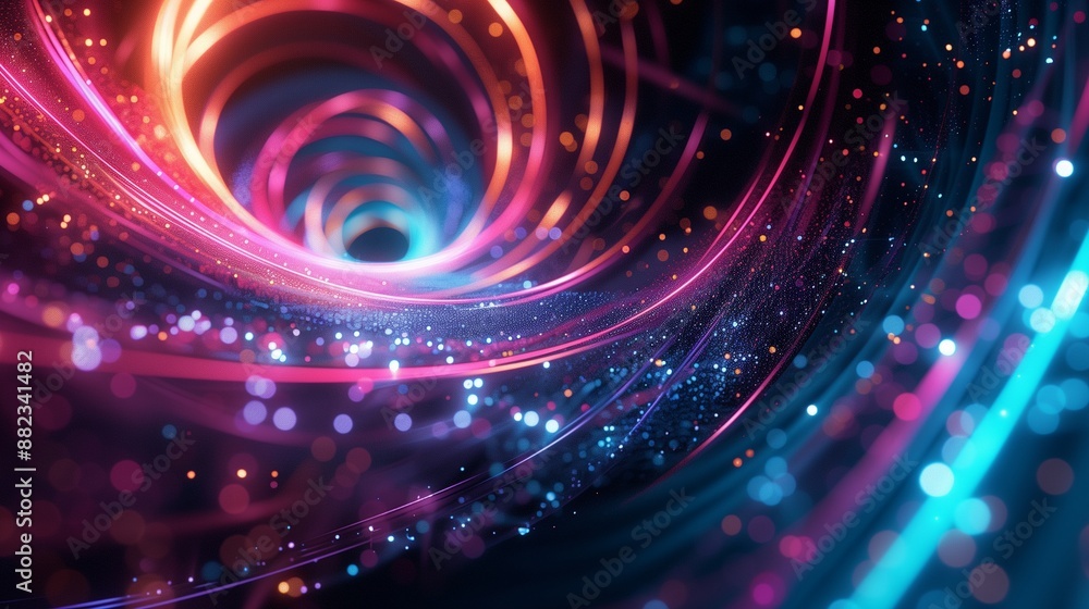 Naklejka premium Abstract 3D background with colorful swirl