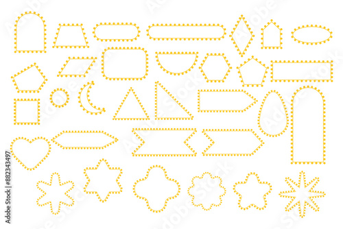 Shape frame with dots set. Vector illustration.