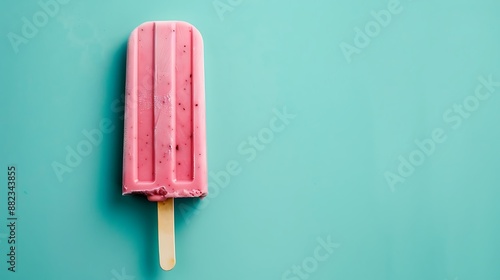 Ice popsicle ice cream on teal background